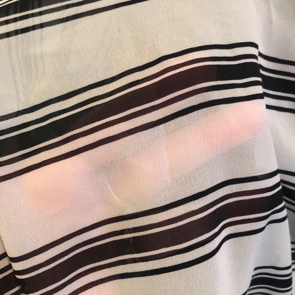 Sheer, black and white stripped coverup with teal 🍄 - Picture 3 of 4